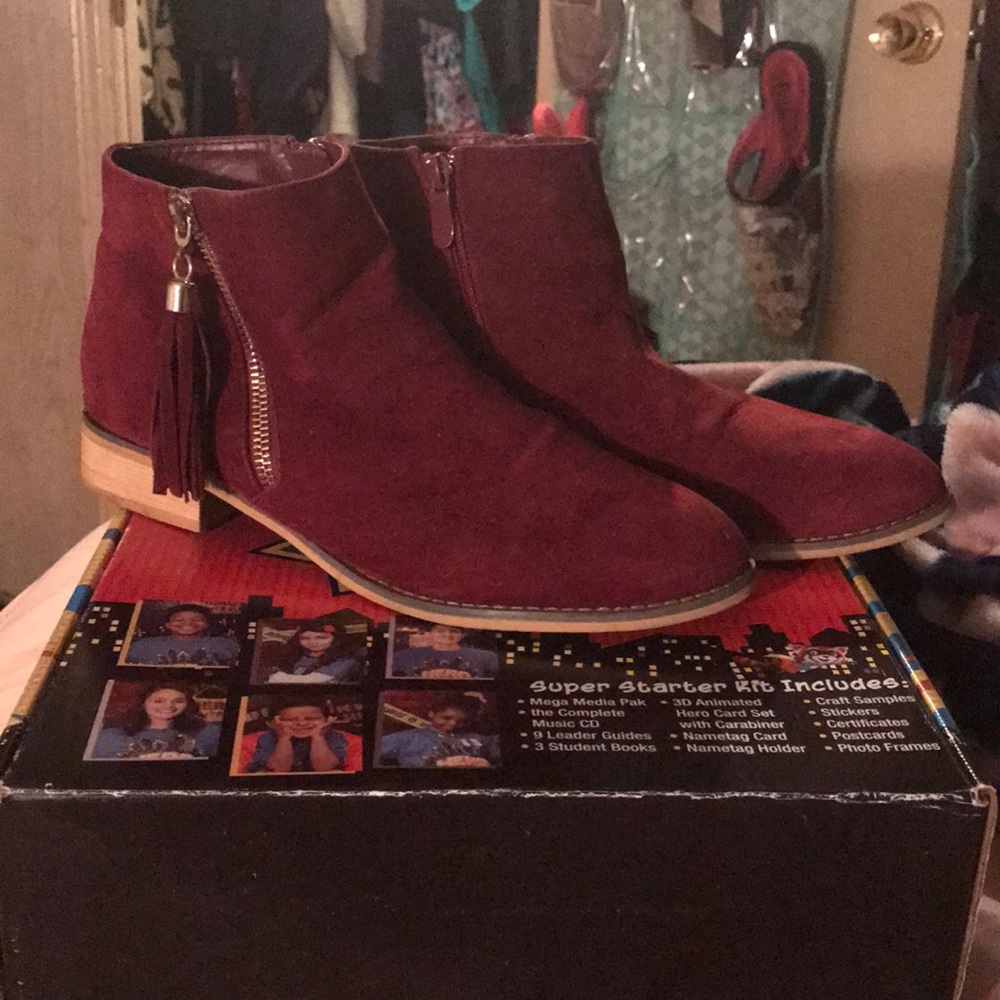 Cute red booties
